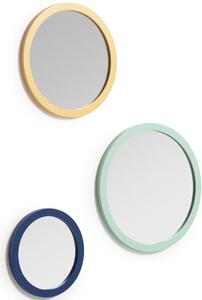 Set tří barevných zrcadel Kave Home Malala Ø 23/ 30/ 35 cm