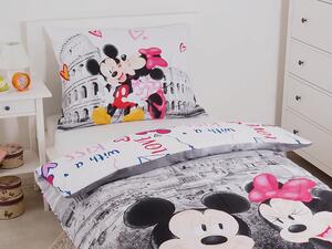Jerry Fabrics Bavlněné povlečení 140x200 + 70x90 cm Mickey a Minnie in Rome