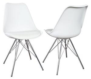 Jídelní židle Scandinavia Retro bílá / stříbrná