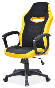 Otočné křeslo Camaro černý / žlutý