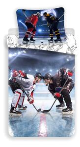 Jerry Fabrics Bavlněné povlečení 3D fototisk 140x200 + 70x90 cm - Lední Hokej