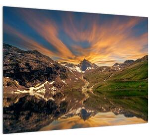 Obraz - Odraz v horském jezeře (70x50 cm)