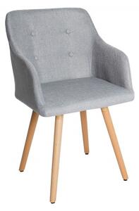 Židle ARMREST světle šedá strukturovaná látka Nábytek | Jídelní prostory | Jídelní židle | Všechny jídelní židle