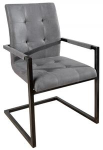 Židle OXFORD šedá mikrovlákno s područkami Nábytek | Jídelní prostory | Jídelní židle | Konzolové