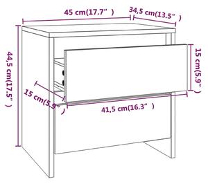 Noční stolek Imani - 45x34,5x44,5 cm | bílý