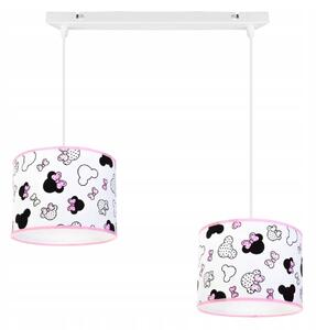 Dětské závěsné svítidlo Minnie, 2x textilní stínítko se vzorem