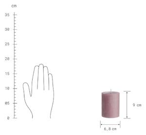 RUSTIC Svíčka 9 cm - sv. růžová