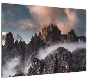 Obraz - Italské dolomity schované v mlze (70x50 cm)