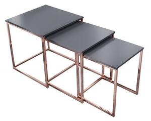 3SET konferenční-odkládací stolek NEW ELEMENTS měděný Nábytek | Doplňkový nábytek | Odkládací stolky