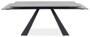 Rozkládací jídelní stůl GEDEON 1 - 160x90, šedý mramor / matný černý