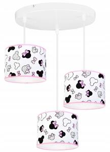 Dětské závěsné svítidlo Minnie, 3x textilní stínítko se vzorem