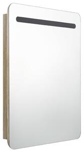 LED koupelnová skříňka se zrcadlem dub 60 x 11 x 80 cm