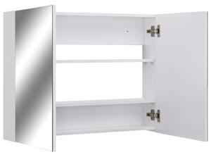 Koupelnová zrcadlová skříňka bílá 80 x 15 x 60 cm MDF