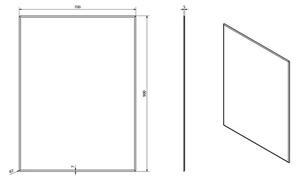 Sapho Accord Zrcadlo 70x90 cm, zakulacené rohy MF444