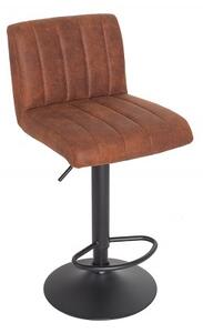 Barová židle PORTLAND vintage hnědá mikrovlákno skladem