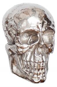 Dekorační lebka na zeď Skull 40cm stříbrná