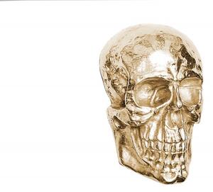 Dekorační lebka na zeď Skull 40cm zlatá