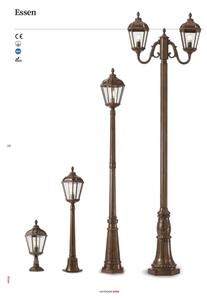 Redo 9662 - Venkovní lampa ESSEN 1xE27/70W/230V 221,5 cm IP44 hnědá/patina