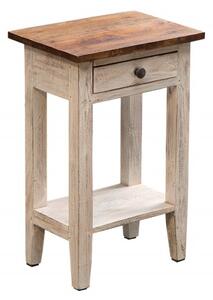 Noble Home Bílý odkládací stolek Le Bure, recyklované dřevo