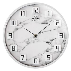 Designové plastové hodiny bílé MPM Damali