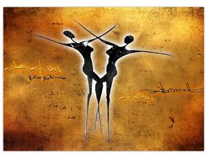 Obraz malby tanečního páru (70x50 cm)