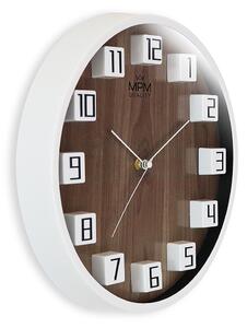 Designové plastové hodiny bílé/tmavě hnědé MPM Gamali - B