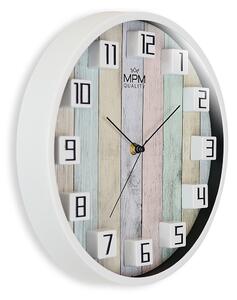Designové plastové hodiny bílé MPM Lemali