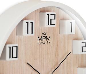 Designové plastové hodiny bílé/světle hnědé MPM Gamali - A