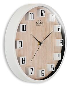 Designové plastové hodiny bílé/světle hnědé MPM Gamali - A