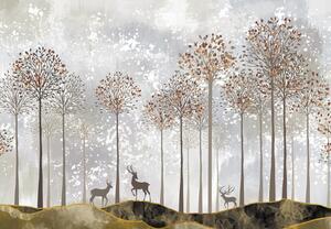 Fototapeta - Jeleni v lese (245x170 cm)