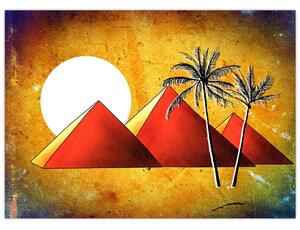 Obraz malovaných egyptských pyramid (70x50 cm)