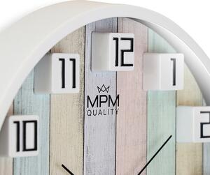 Designové plastové hodiny bílé MPM Lemali