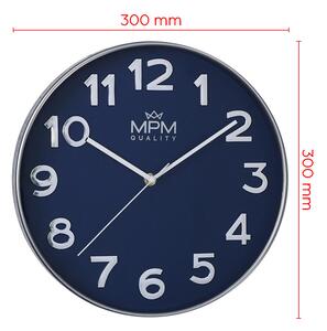Designové plastové hodiny tmavě modré MPM Silver Line