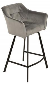 Barová židle LOFT stříbrnošedá samet Nábytek | Jídelní prostory | Barové židle