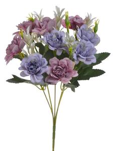 Kytice jiřin 10 květů - fialová/starorůžová 31 cm