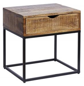 Noční/odkládací stolek IRON CRAFT 45 CM přírodní masiv mango Nábytek | Doplňkový nábytek | Odkládací stolky