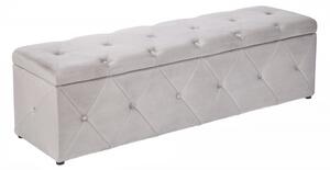 Lavice CHESTERFIELD 140 CM stříbrnošedá s úložným prostorem Nábytek | Doplňkový nábytek | Pokojové lavice