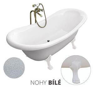 Besco Volně stojící vana ze sanitárního kompozitu Amelia Glam S 190x77 bez přepadu Typ a barva výpustě: bez odpadového sifonu, Barva podpěrných nožek: Bílá
