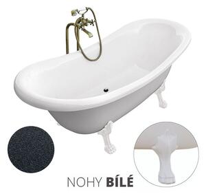 Besco Volně stojící vana ze sanitárního kompozitu Amelia Glam G 190x77 bez přepadu Typ a barva výpustě: bez odpadového sifonu, Barva podpěrných nožek: Bílá