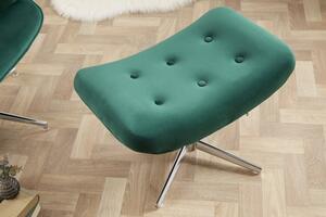 Otočná židle Lounger smaragdově zelená - samet