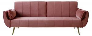 Pohovka DIVANI 215 CM sametově růžová rozkládací Nábytek | Obývací pokoj | Sedací soupravy a pohovky | Pohovky | Všechny pohovky
