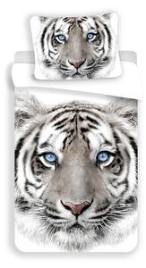 Jerry Fabrics s. r. o. Bavlněné povlečení 140x200 + 70x90 cm - Bílý tygr