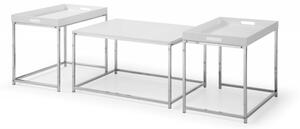 Konferenční stolek Elements set 3ks bílý s podnosy