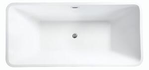 Akrylátová volně stojící vana Evita 160x80 Barva: Bílá, Rozměry: 160x80x58 cm, Varianta: Evita 160 GR/Click-Clack s přepadem grafit, #WAS-160-EGR