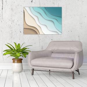 Abstraktní obraz mořského pobřeží (70x50 cm)