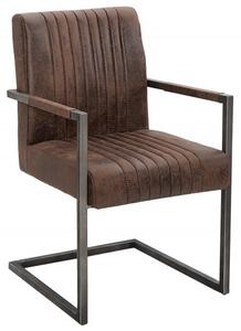 Židle BIG ASTON S PODRUČKAMI vintage hnědá mikrovlákno Nábytek | Jídelní prostory | Jídelní židle | Konzolové