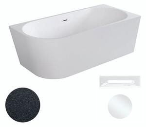 Besco Akrylátová volně stojící rohová vana Zoya Glam G 150x75 (170x80) bílá/grafit Rozměry (cm): 170x80, Typ a barva výpustě: Click-Clack s přepadem, bílá, Orientace: Pravá