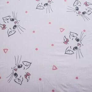 Jerry Fabrics Bavlněné napínací prostěradlo 90x200 + 25 cm - Marie Cat "Light Pink"