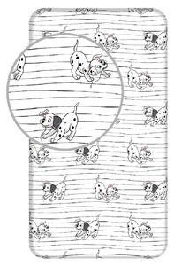 Jerry Fabrics Bavlněné napínací prostěradlo 90x200 + 25 cm - 101 Dalmatians 