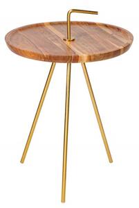 Odkládací stolek Simply Clever o41 cm zlatá / natur